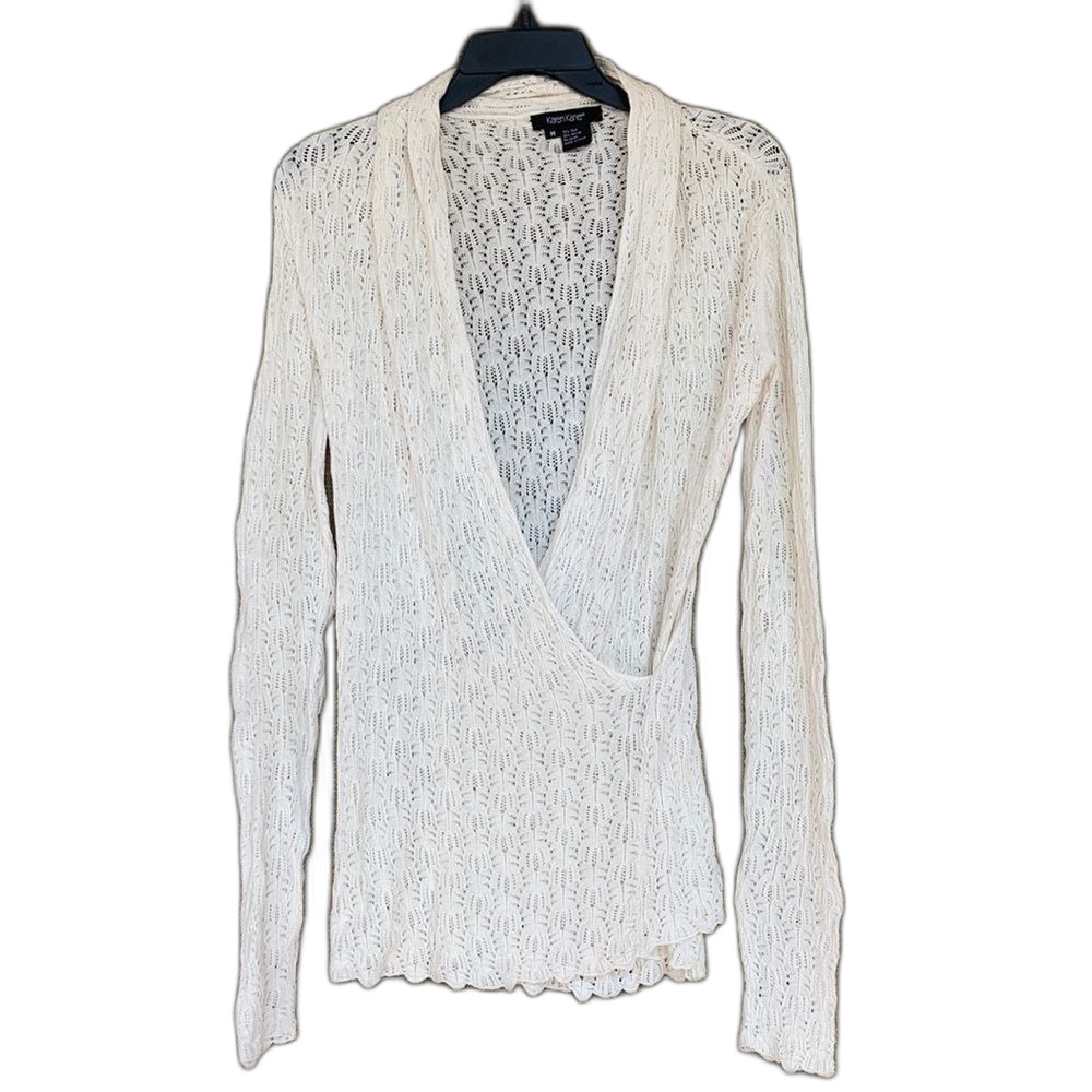 Karen Kane silk rayon wrap top sweater